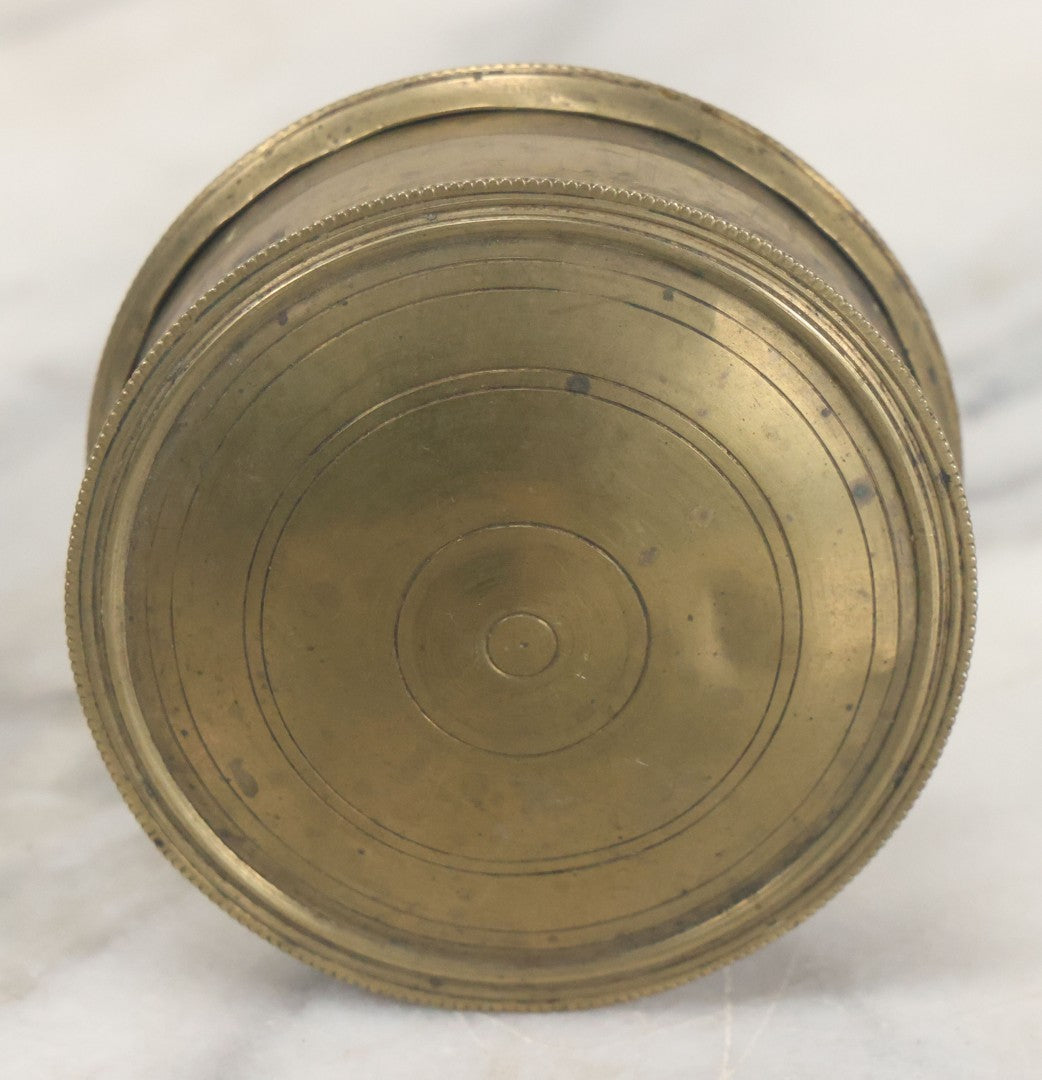 Lot 114 - Antique Brass Clock Case Fragment With Glass Window And Removable Front And Back