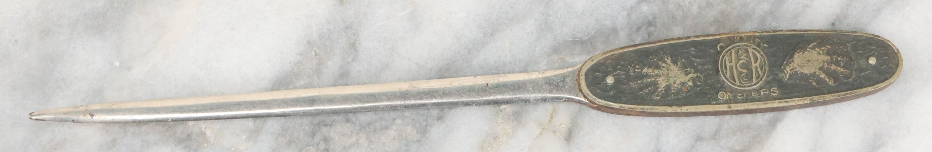 Lot 116 - Single Antique Advertising Letter Opener From H.C. Rowe And Co. Growers And Shippers Of Oysters, New Haven Connecticut, Manufactured By W.A. Anderson And Co., Germany