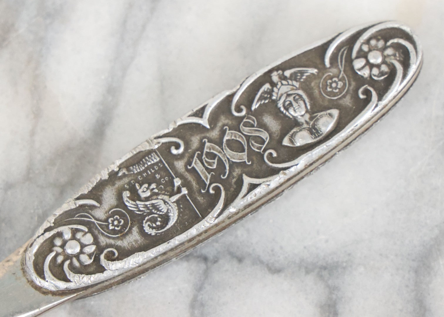 Lot 117 - Single Antique Letter Opener Advertising Fitchburg Steam Engine Co., Fitchburg Massachusetts, 1908, Manufactured By S.D. Childs And Co., Chicago, Note Tip Bent