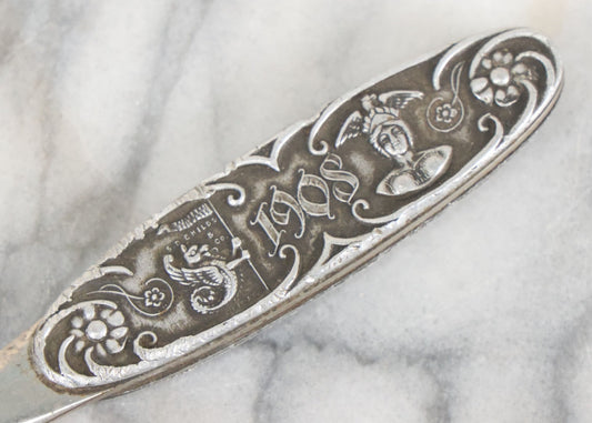 Lot 117 - Single Antique Letter Opener Advertising Fitchburg Steam Engine Co., Fitchburg Massachusetts, 1908, Manufactured By S.D. Childs And Co., Chicago, Note Tip Bent