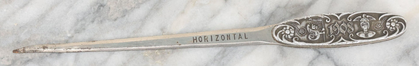 Lot 117 - Single Antique Letter Opener Advertising Fitchburg Steam Engine Co., Fitchburg Massachusetts, 1908, Manufactured By S.D. Childs And Co., Chicago, Note Tip Bent