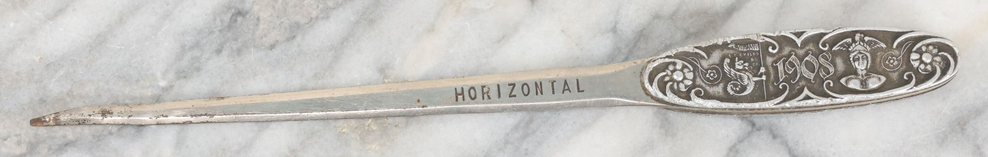 Lot 117 - Single Antique Letter Opener Advertising Fitchburg Steam Engine Co., Fitchburg Massachusetts, 1908, Manufactured By S.D. Childs And Co., Chicago, Note Tip Bent