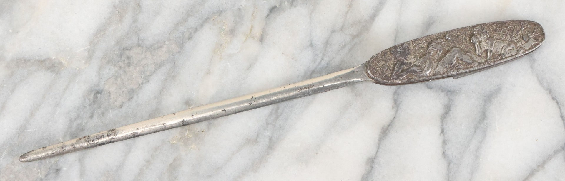Lot 119 - Antique Letter Opener With Cherub And Nude Woman Motif, With Folding Pocket Knife, Note Knife Broken, Manufactured By Naunet Cutlery Co., Philadelphia, Made In Germany