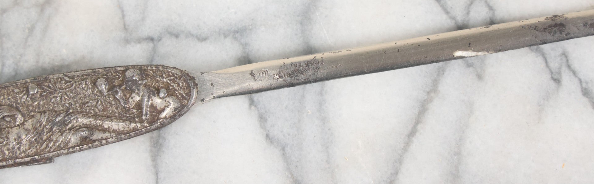 Lot 119 - Antique Letter Opener With Cherub And Nude Woman Motif, With Folding Pocket Knife, Note Knife Broken, Manufactured By Naunet Cutlery Co., Philadelphia, Made In Germany