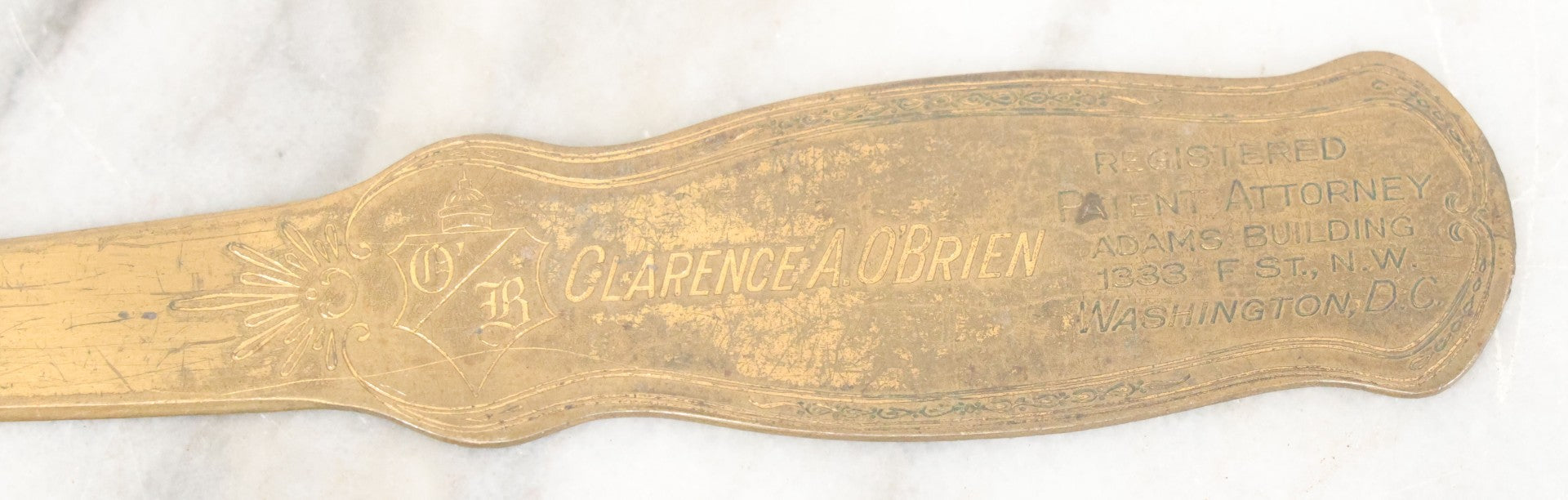 Lot 120 - Grouping Of 5 Antique Advertising Letter Openers Including Clarence A. O'Brien, Patent Attorney, Curran's Express, Inc., A.S. & W. Co., Nissen's Institute, And Pawtucket Fraternal Chapter