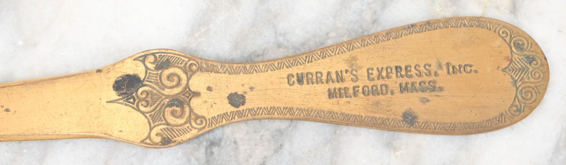 Lot 120 - Grouping Of 5 Antique Advertising Letter Openers Including Clarence A. O'Brien, Patent Attorney, Curran's Express, Inc., A.S. & W. Co., Nissen's Institute, And Pawtucket Fraternal Chapter