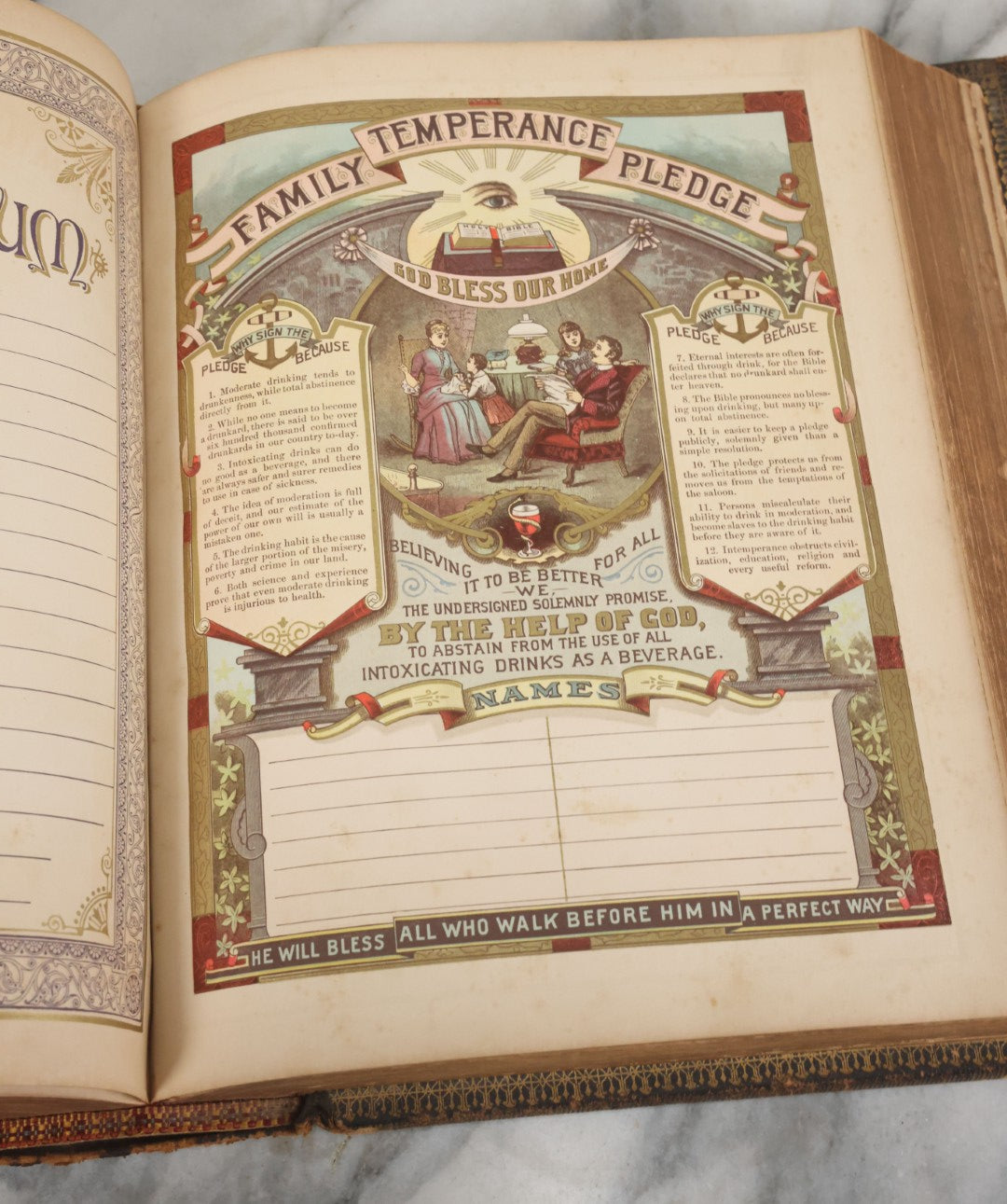 Lot 005 - Antique Pronouncing Parallel Holy Bible, Old And New Testaments, With Ornate Cover And Binding, Gately & O'Gorman, Publishers, Boston, Copyright 1890, By A.J. Holman & Co., Profusely Illustrated, Note Loose Pages
