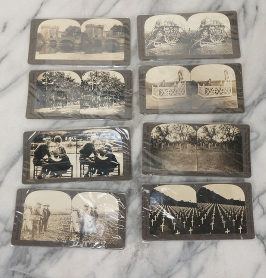Lot 129 - Grouping Of 8 Stereoview Stereoscopic Photo Cards Relating To WWI Including Military Cemeteries Leadership, And More, By W.E. Troutman Inc.