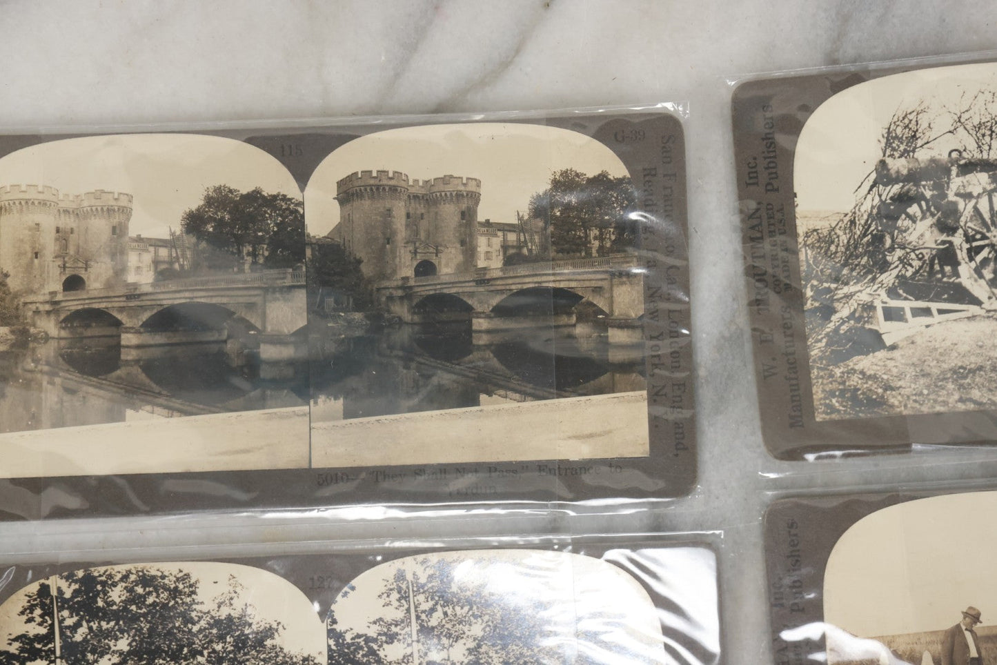 Lot 129 - Grouping Of 8 Stereoview Stereoscopic Photo Cards Relating To WWI Including Military Cemeteries Leadership, And More, By W.E. Troutman Inc.
