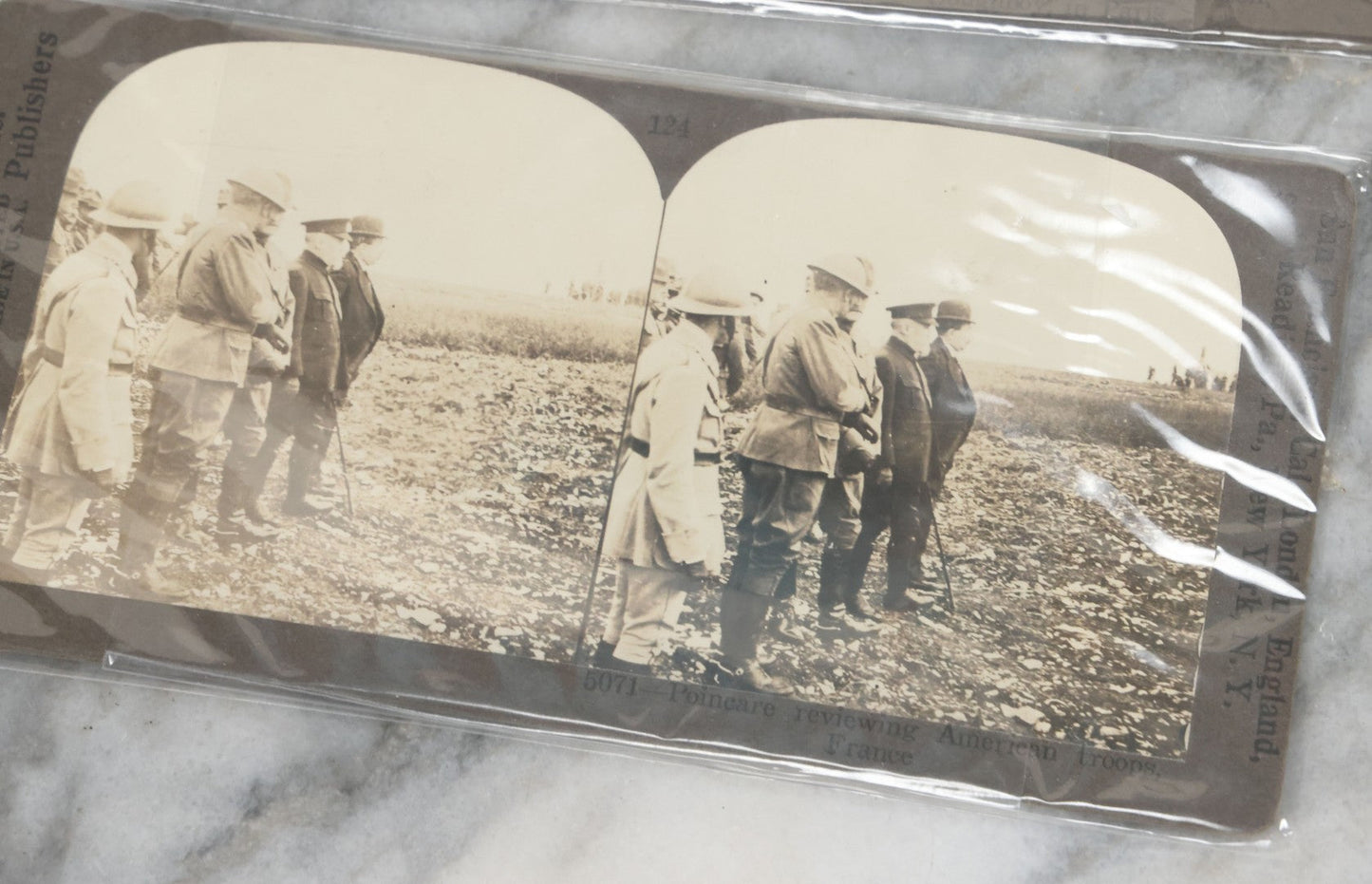 Lot 129 - Grouping Of 8 Stereoview Stereoscopic Photo Cards Relating To WWI Including Military Cemeteries Leadership, And More, By W.E. Troutman Inc.