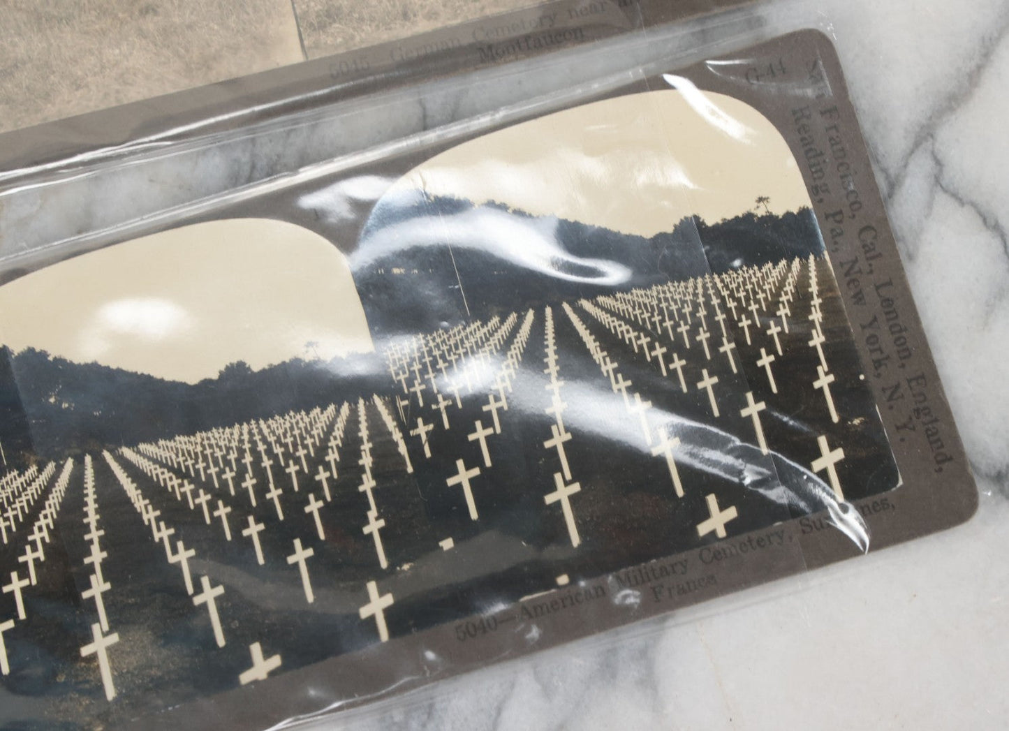 Lot 129 - Grouping Of 8 Stereoview Stereoscopic Photo Cards Relating To WWI Including Military Cemeteries Leadership, And More, By W.E. Troutman Inc.