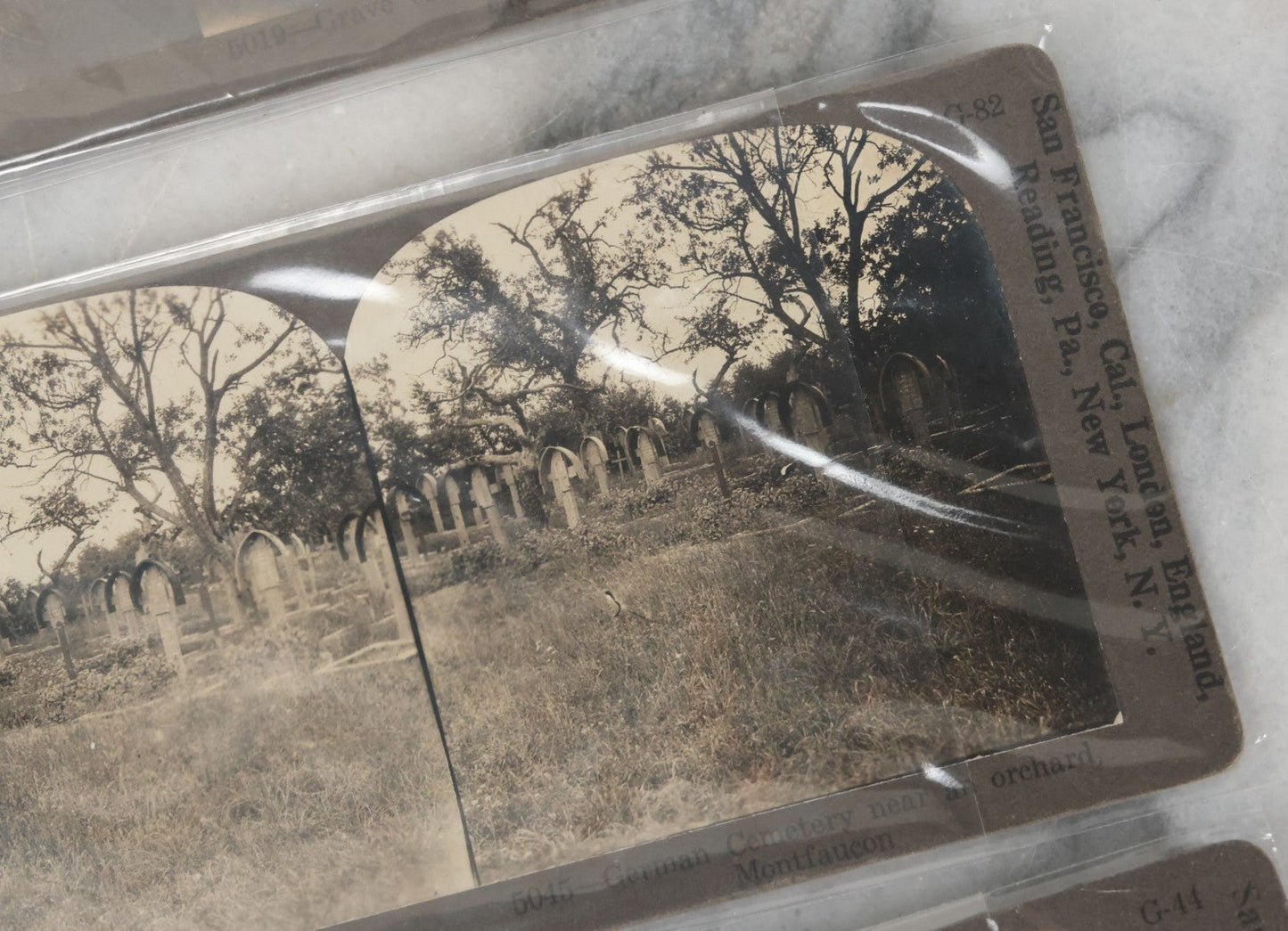 Lot 129 - Grouping Of 8 Stereoview Stereoscopic Photo Cards Relating To WWI Including Military Cemeteries Leadership, And More, By W.E. Troutman Inc.