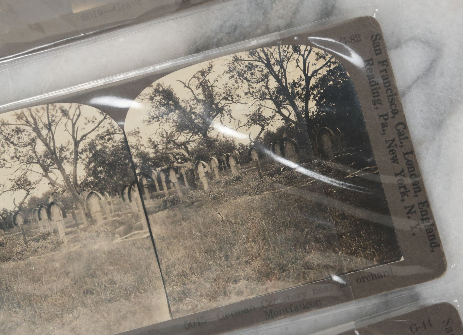 Lot 129 - Grouping Of 8 Stereoview Stereoscopic Photo Cards Relating To WWI Including Military Cemeteries Leadership, And More, By W.E. Troutman Inc.