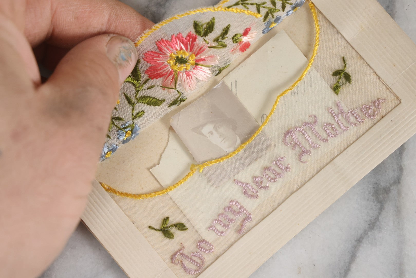 Lot 130 - Grouping Of Antique Embroidered "To My Mother" Postcard With Photo And Grouping Of 7 Antique Easter Postcards