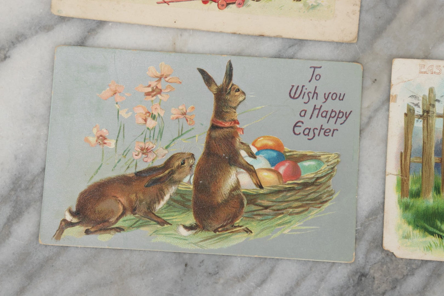 Lot 130 - Grouping Of Antique Embroidered "To My Mother" Postcard With Photo And Grouping Of 7 Antique Easter Postcards