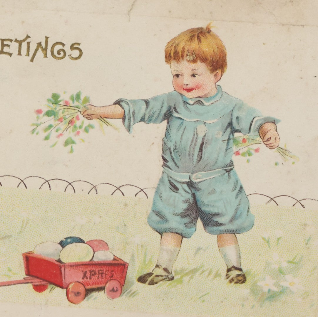 Lot 130 - Grouping Of Antique Embroidered "To My Mother" Postcard With Photo And Grouping Of 7 Antique Easter Postcards