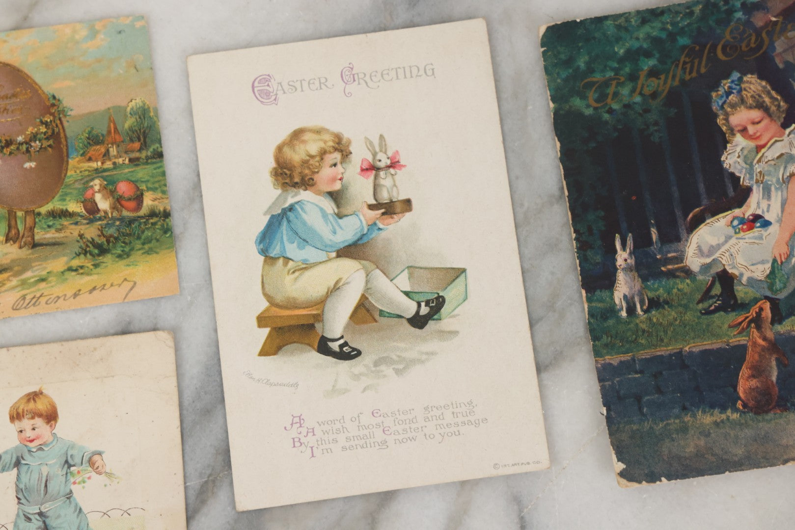 Lot 130 - Grouping Of Antique Embroidered "To My Mother" Postcard With Photo And Grouping Of 7 Antique Easter Postcards