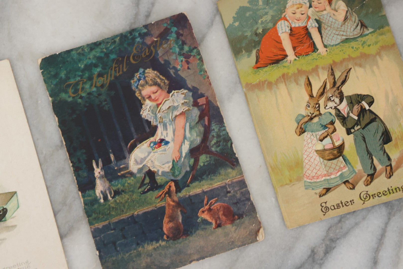 Lot 130 - Grouping Of Antique Embroidered "To My Mother" Postcard With Photo And Grouping Of 7 Antique Easter Postcards