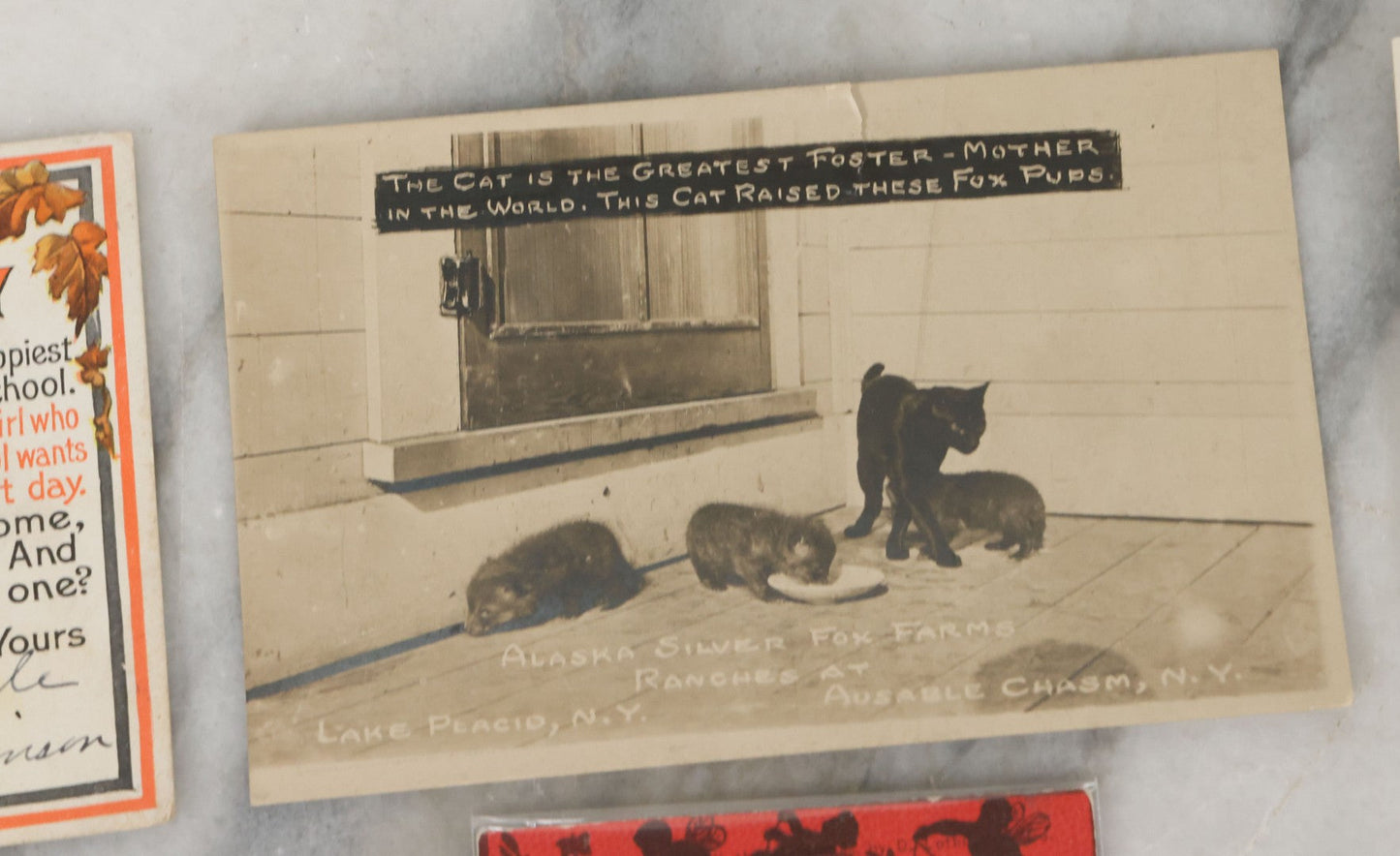 Lot 131 - Mixed 8 Piece Vintage And Antique Ephemera Grouping Including Needle Book Postcards Calendar And Trade Cards