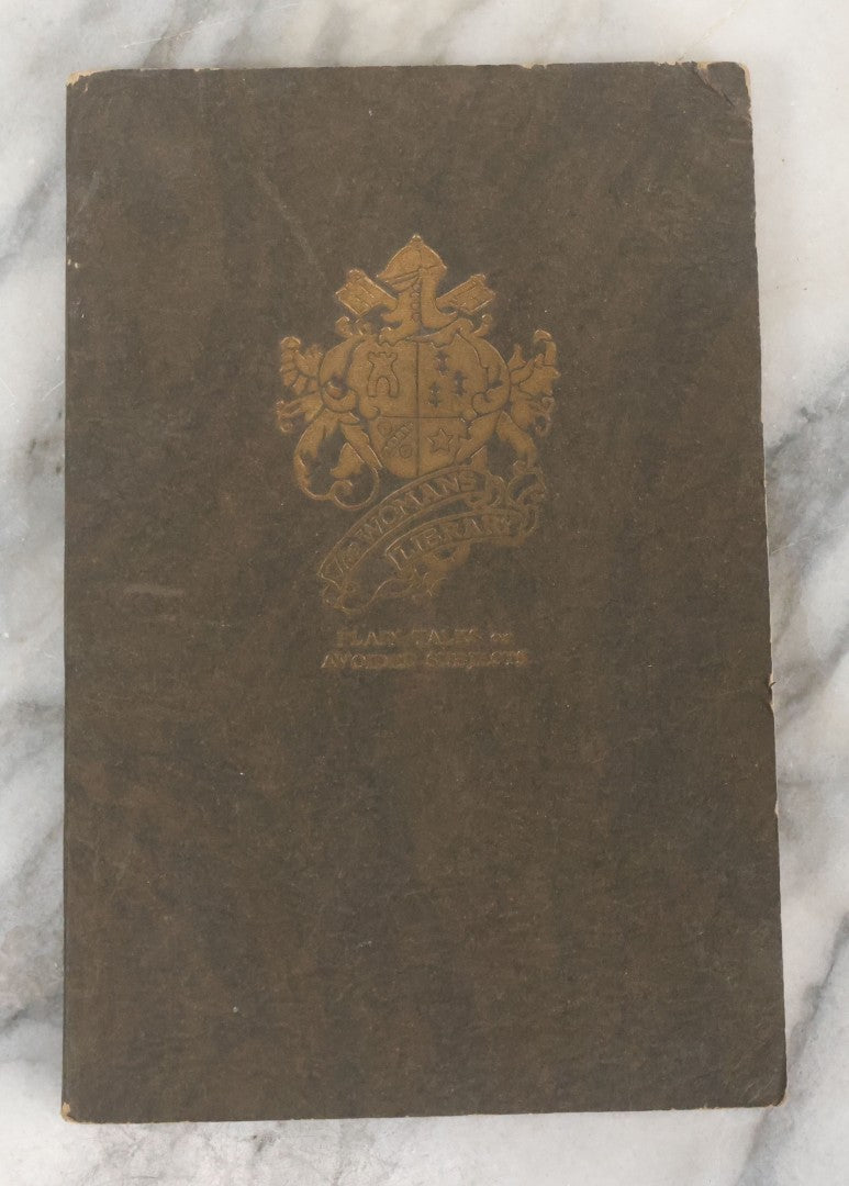 Lot 132 - Antique Booklet "Avoided Subjects Discussed In Plain English: Sex" By Henry Stanton, Copyright 1922, Social Culture Publications, "The Women's Library"