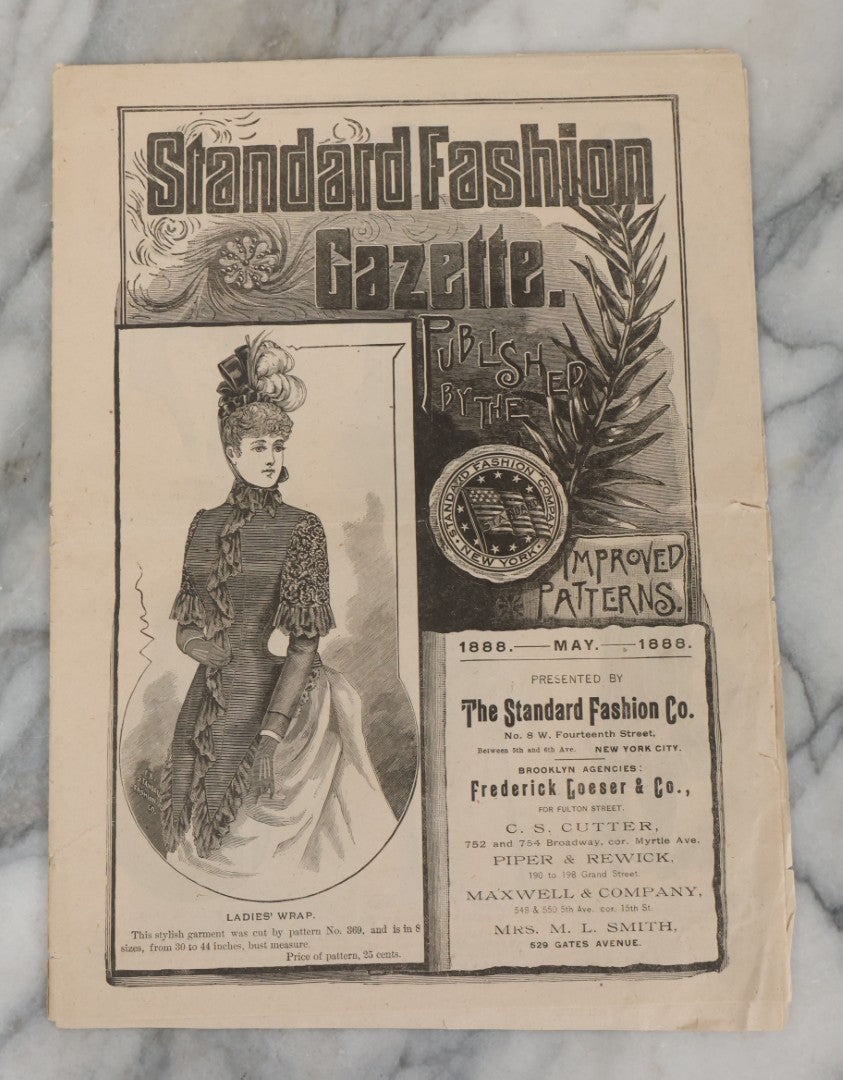 Lot 134 - Antique Standard Fashion Gazette Fold Out Booklet, Published By The Standard Fashion Co., New York City, May 1888