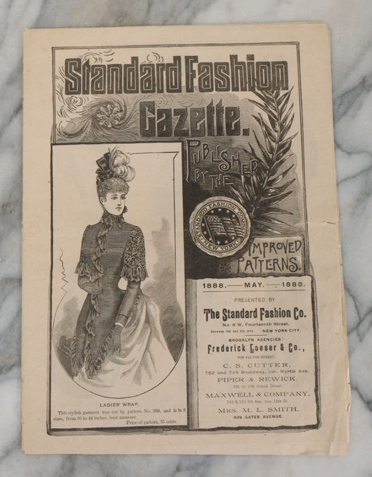 Lot 134 - Antique Standard Fashion Gazette Fold Out Booklet, Published By The Standard Fashion Co., New York City, May 1888