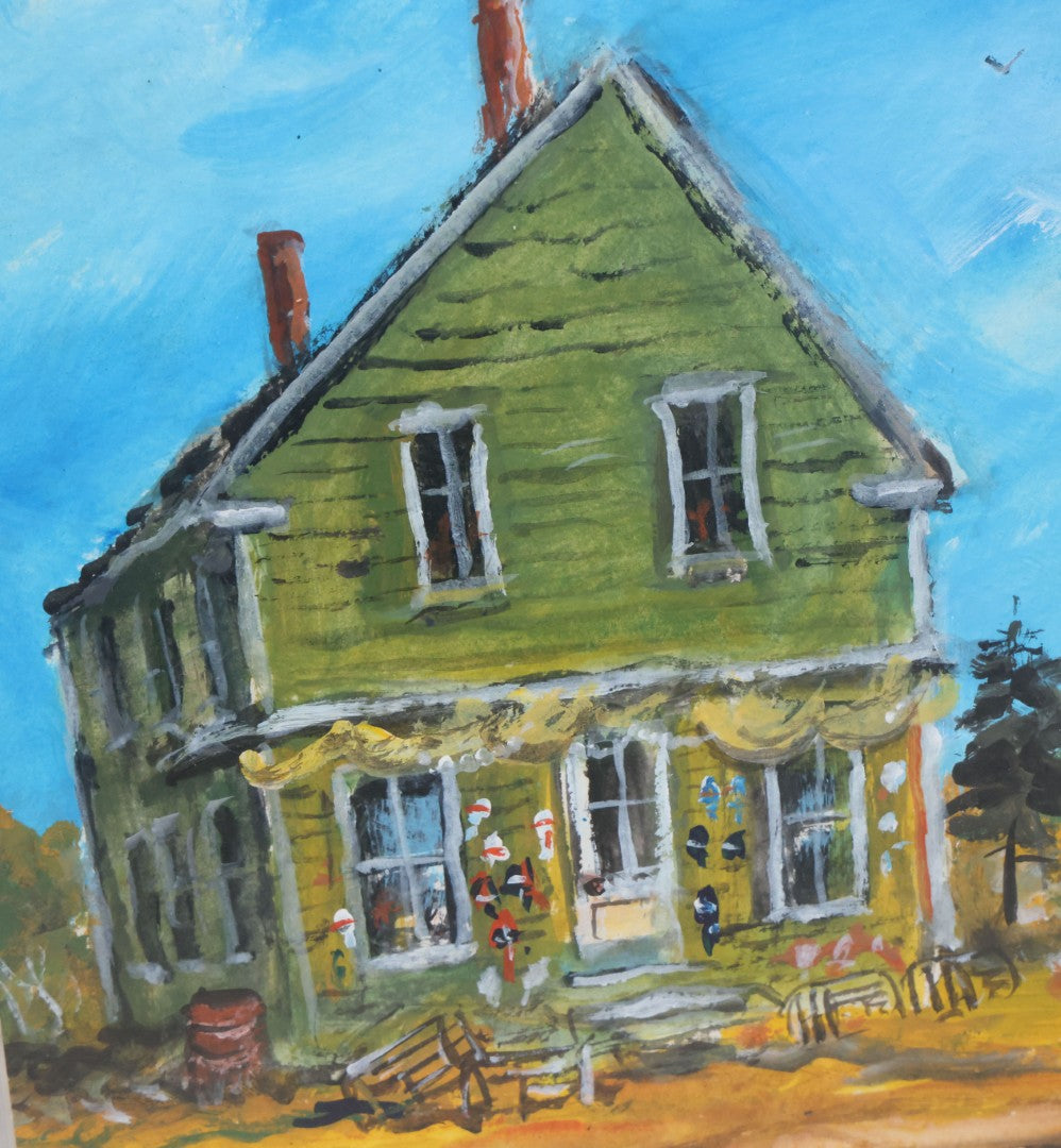 Lot 138 - Pair Of Unframed Paintings Including Painting On Paper Of Fisherman's Home In Belfast Maine, Artist Signed Bill Paxton, 1982, And Antique Watercolor Of Farmhouse, Artist Signed M. White 1894