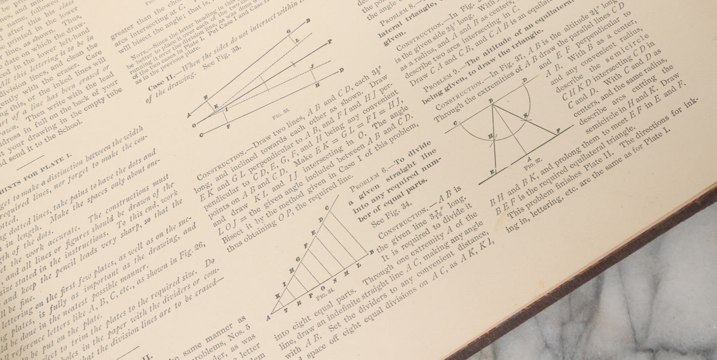 Lot 144 - "A Treatise On Building Construction, Vol. III, Architectural Drawing" Antique Book, Prepared For Students Of The International Correspondence Schools By The Colliery Engineer Co., Scranton, Pennsylvania, First Edition, Illustrated, 1900