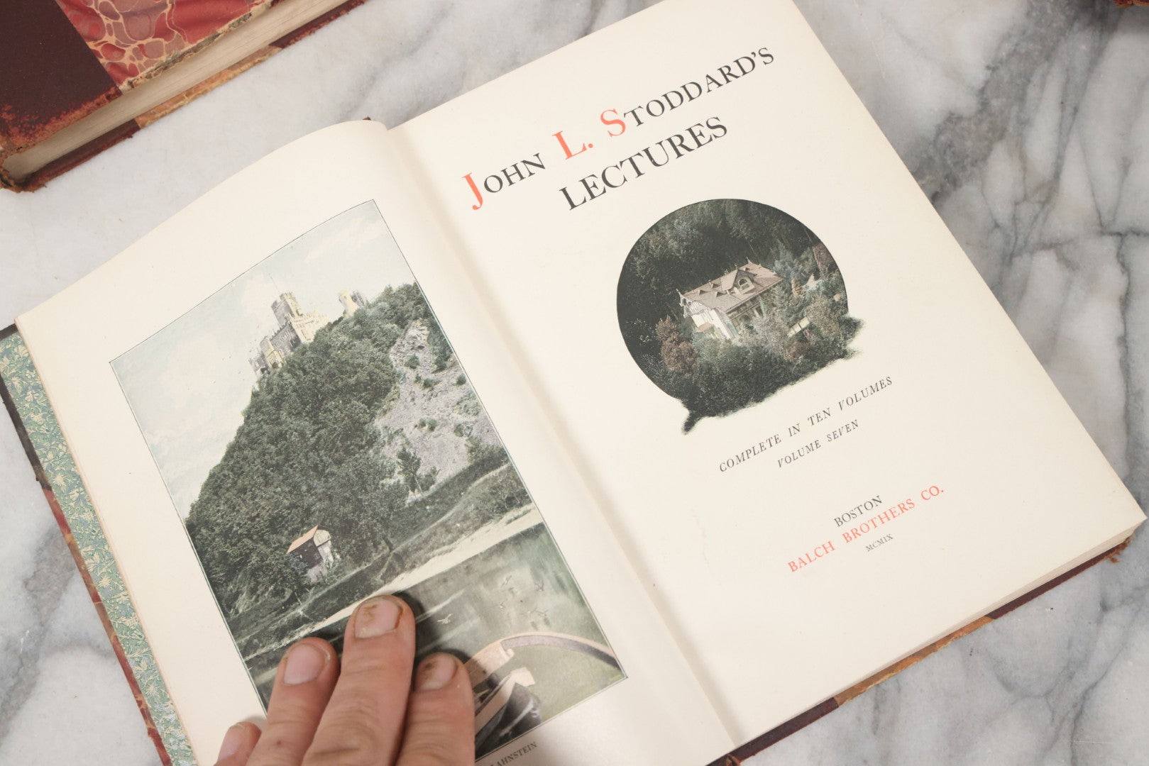 Lot 146 - Grouping Of Antique Books, "John L. Stoddard's Lectures" Four Volume Set Covering Sicily, Genoa, The Rhine, Belgium, Holland, Mexico, Japan, China, Canada, And More, Illustrated, Published By Norwood Press And Balch Brothers Co., Norwood Massachusetts, 1902