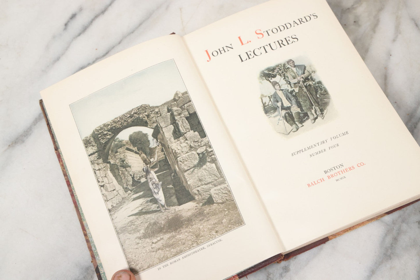 Lot 146 - Grouping Of Antique Books, "John L. Stoddard's Lectures" Four Volume Set Covering Sicily, Genoa, The Rhine, Belgium, Holland, Mexico, Japan, China, Canada, And More, Illustrated, Published By Norwood Press And Balch Brothers Co., Norwood Massachusetts, 1902