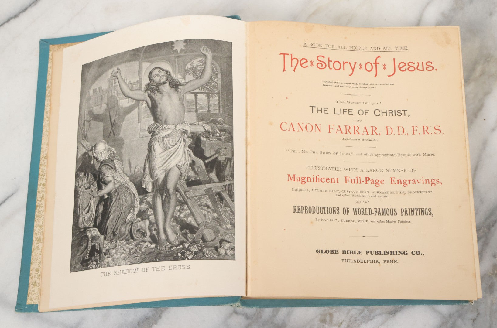 Lot 149 - "The Story Of Jesus, The Life Of Christ" Antique Book By Canon Farrar, Archdeacon On Westminster, Illustrated With Full Page Engravings By Gustave Dore And Others, Globe Bible Publishing Co., Philadelphia 1890