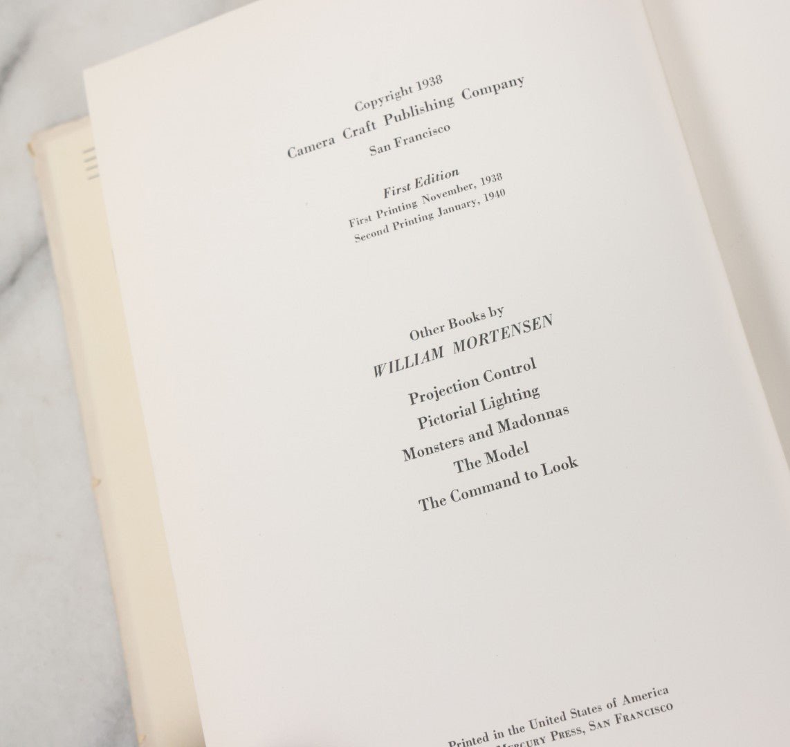 Lot 156 - "Print Finishing" Vintage Book By William Mortensen, Copyright 1938, Camera Craft Publishing Company, San Francisco, First Edition, Second Printing, 1940, With Nude Illustration On Dust Jacket