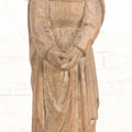 Lot 021 - Antique Folk Art Hand Carved Wooden Nun Statue, 10-1/4" High