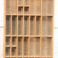 Lot 022 - Antique Hamilton Print Letterpress Type Dividing Drawer Tray, Cut Down To Size, 10-3/8" x 17-3/8" With Handle