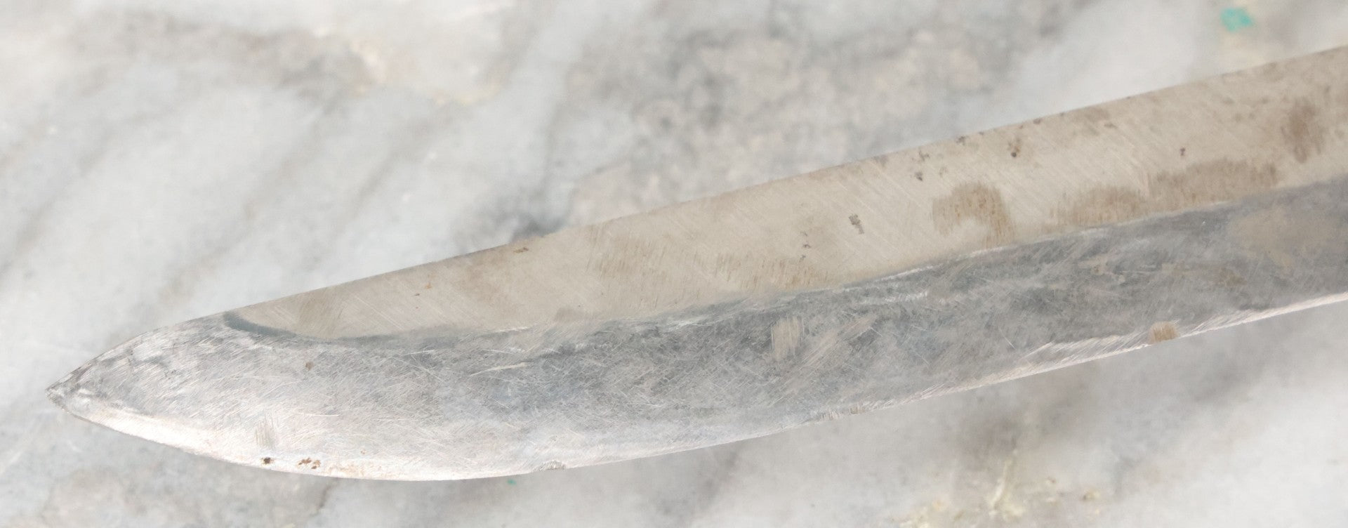 Lot 027 - Vintage Hunting Knife With Leather Sheath, Maker's Mark Worn Away, 5-1/4" Blade Length