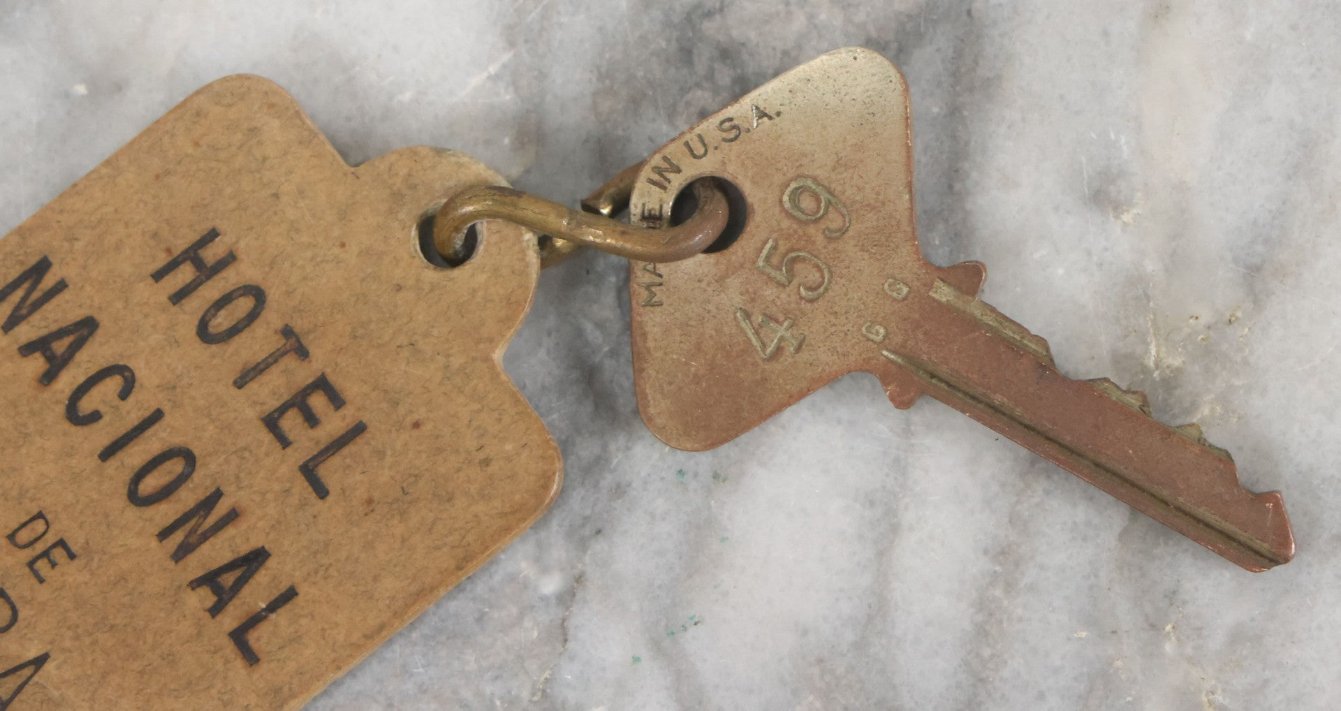 Lot 039 - Vintage Key From Hotel Nacional De Cuba With Key Tag No. 459 Key By Yale And Towne Manufacturing Co., U.S.A.