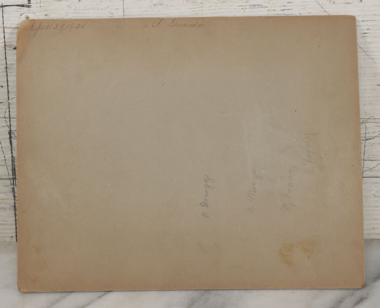 Lot 067 - Antique Boarded Interior Schoolroom Photograph Of Class Of Girls And Their Teacher (6th Grade), April 29, 1921, Partial Identification On Verso