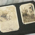 Lot 073 - Antique Snapshot Photo Album And Scrapbook With Black Cover Featuring Many Photos Of Military Men, Dogs, Hunting, Including Boxer Bill Ritchie, Circa 1920s, Belonged To F.D. Vance, Includes Poem Clippings