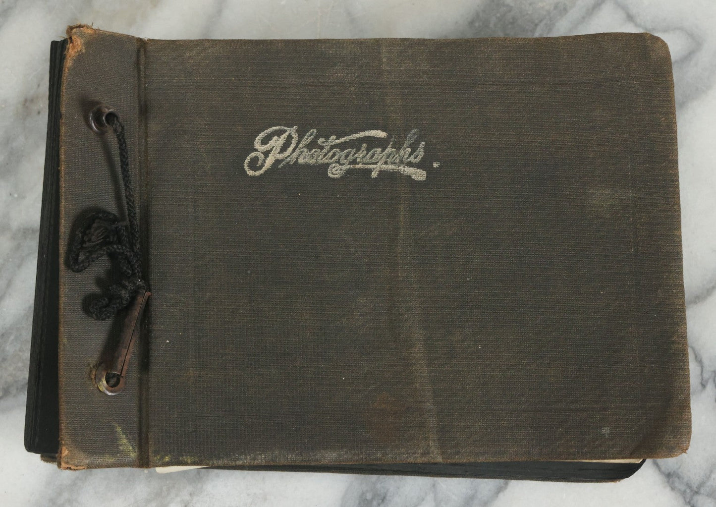 Lot 073 - Antique Snapshot Photo Album And Scrapbook With Black Cover Featuring Many Photos Of Military Men, Dogs, Hunting, Including Boxer Bill Ritchie, Circa 1920s, Belonged To F.D. Vance, Includes Poem Clippings