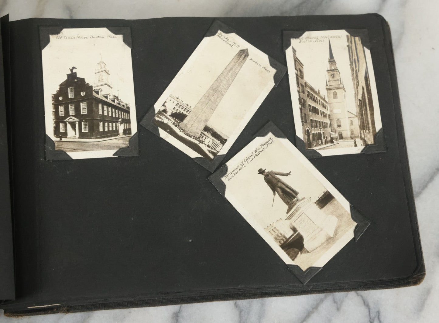 Lot 073 - Antique Snapshot Photo Album And Scrapbook With Black Cover Featuring Many Photos Of Military Men, Dogs, Hunting, Including Boxer Bill Ritchie, Circa 1920s, Belonged To F.D. Vance, Includes Poem Clippings