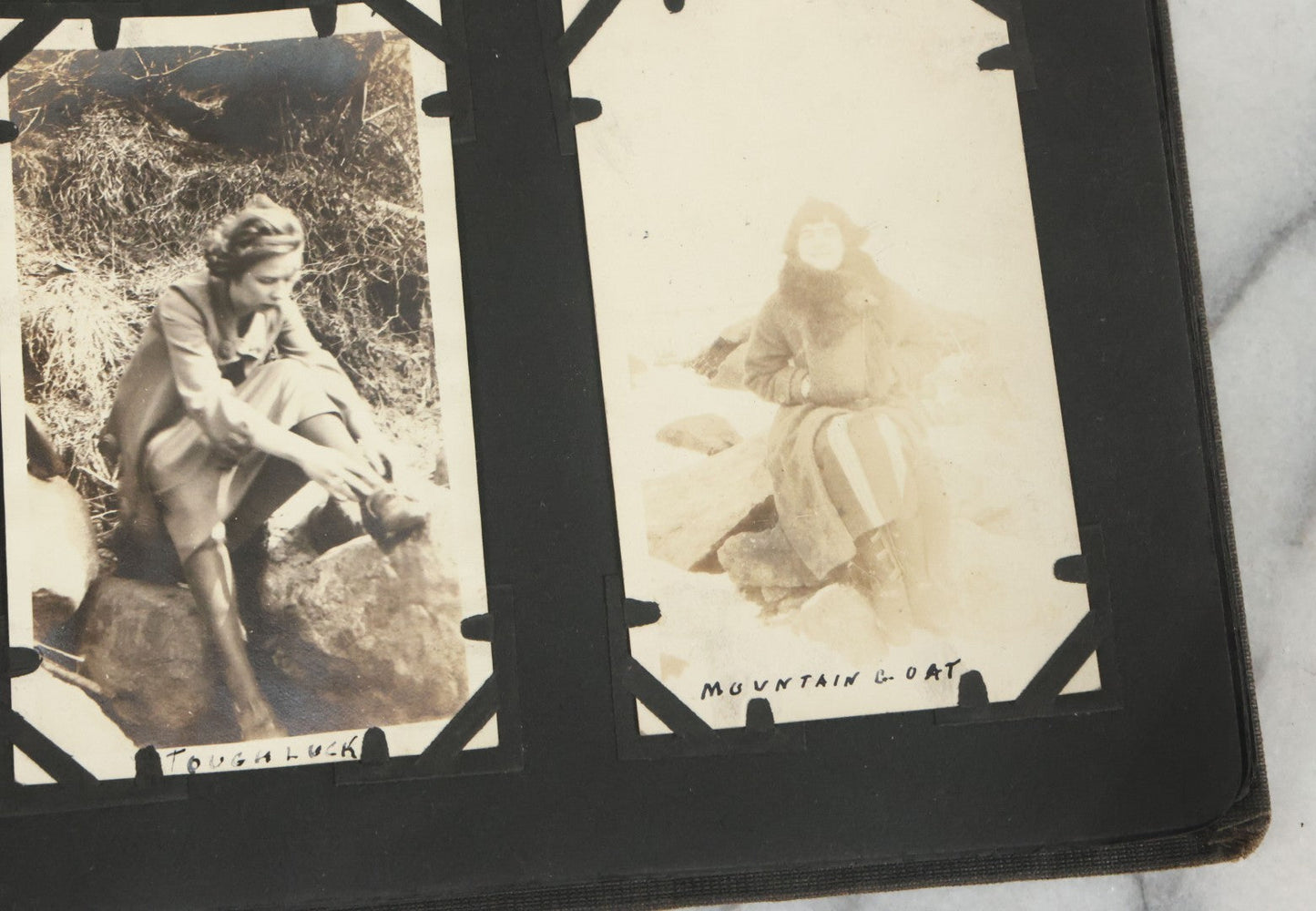 Lot 073 - Antique Snapshot Photo Album And Scrapbook With Black Cover Featuring Many Photos Of Military Men, Dogs, Hunting, Including Boxer Bill Ritchie, Circa 1920s, Belonged To F.D. Vance, Includes Poem Clippings