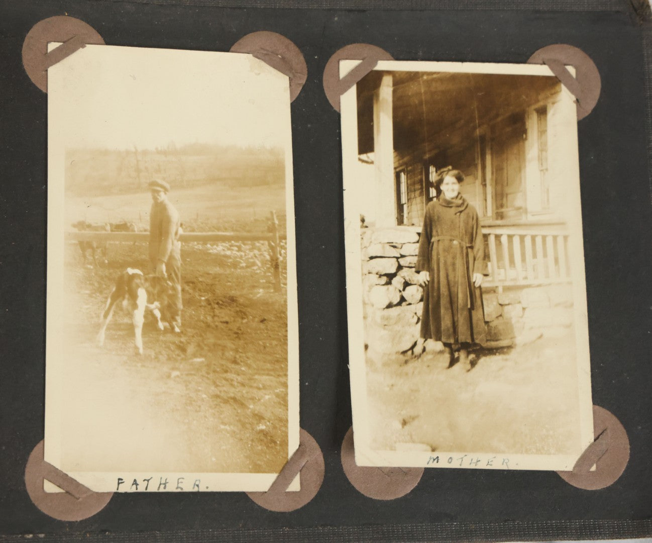 Lot 073 - Antique Snapshot Photo Album And Scrapbook With Black Cover Featuring Many Photos Of Military Men, Dogs, Hunting, Including Boxer Bill Ritchie, Circa 1920s, Belonged To F.D. Vance, Includes Poem Clippings