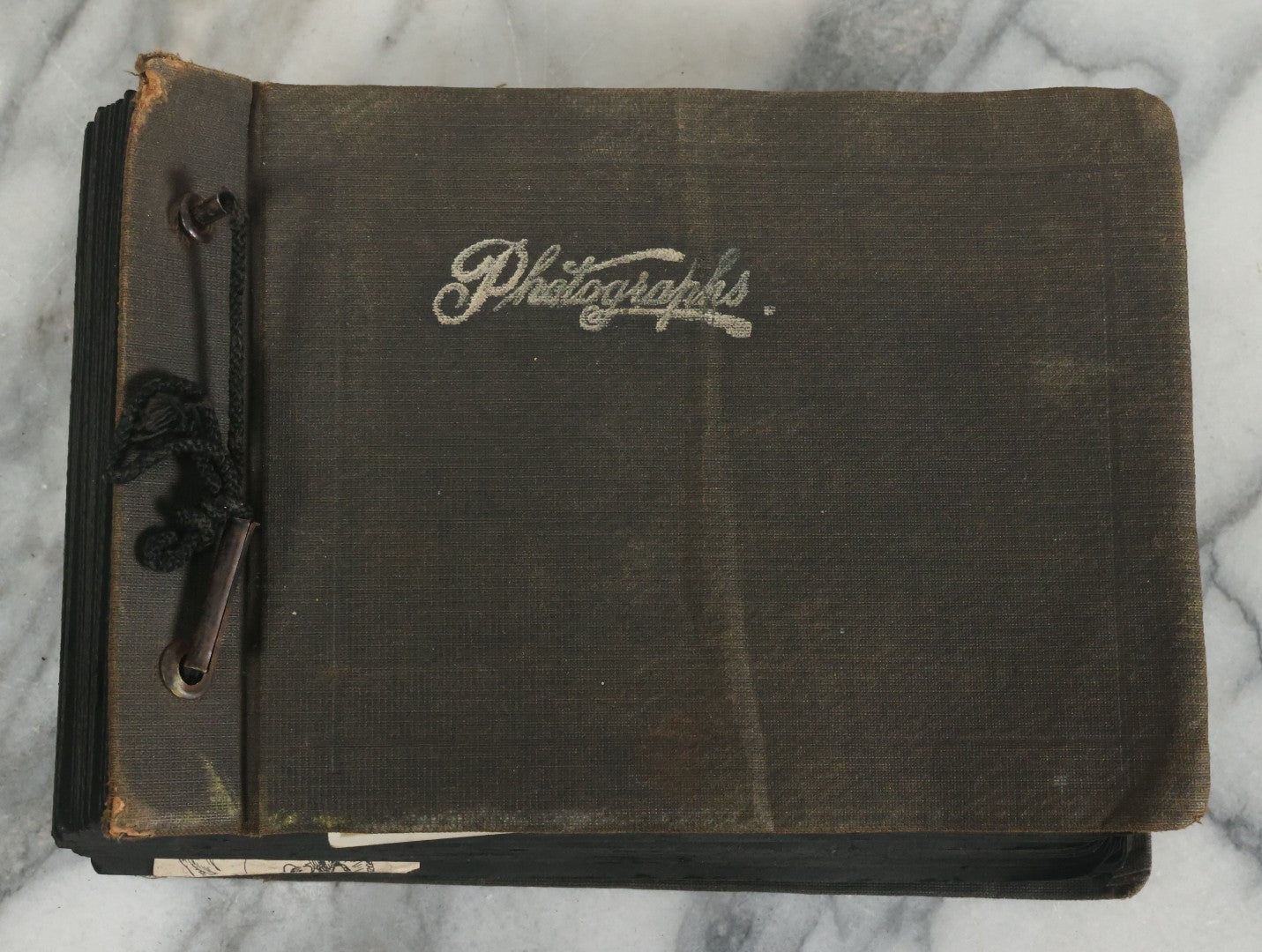 Lot 073 - Antique Snapshot Photo Album And Scrapbook With Black Cover Featuring Many Photos Of Military Men, Dogs, Hunting, Including Boxer Bill Ritchie, Circa 1920s, Belonged To F.D. Vance, Includes Poem Clippings
