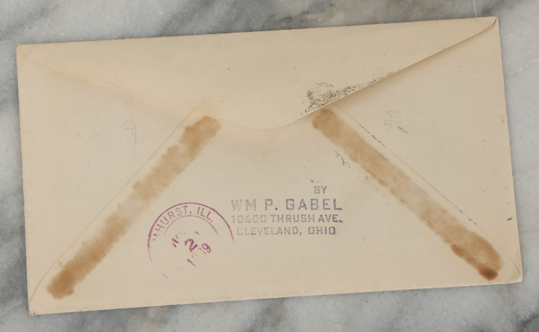 Lot 078 - Vintage Halloween Envelope With Laughing Witch And Flying Bats From Halloween 1939, Postmarked October 31, 1939, With Contents