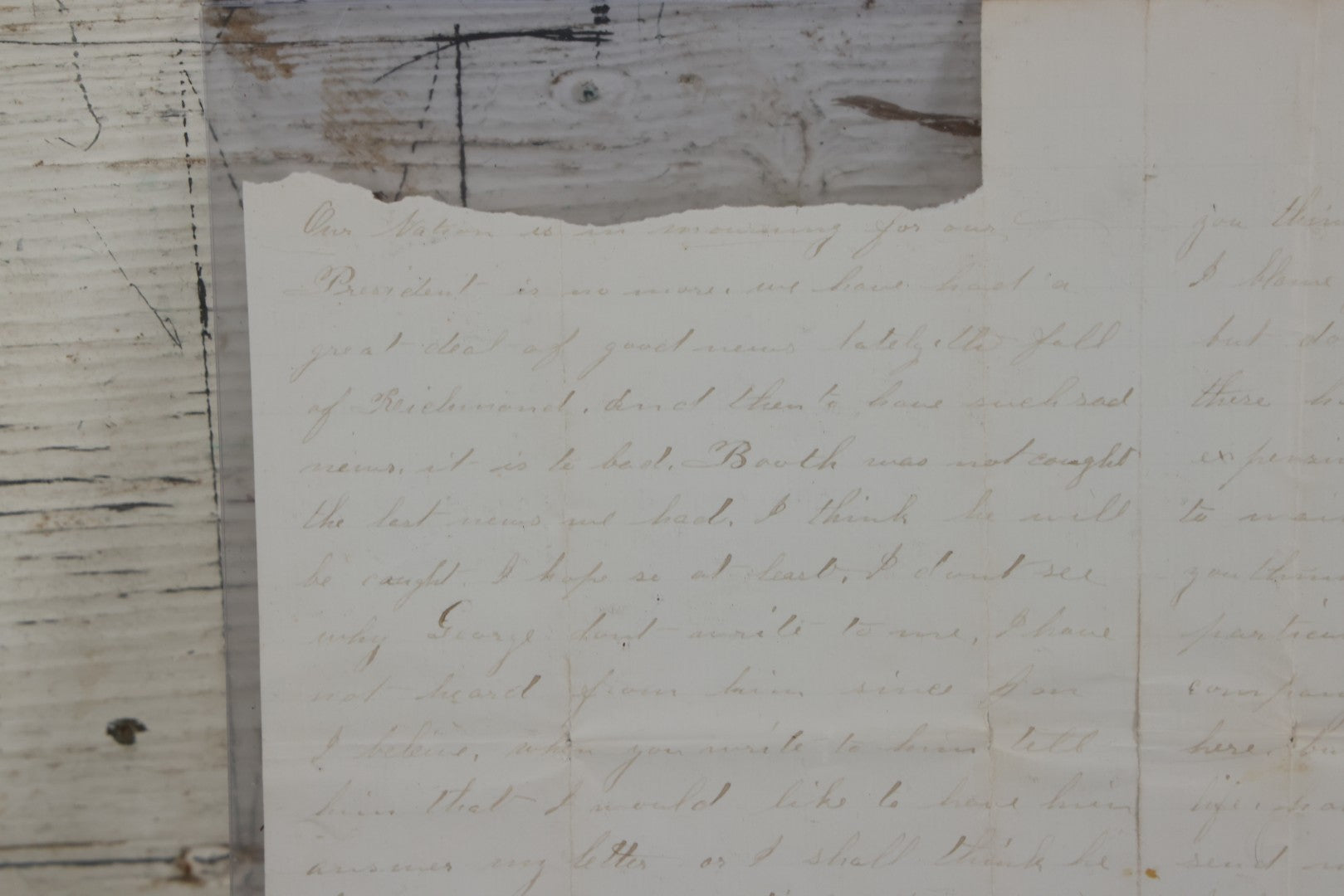 Lot 081 - Antique Handwritten Letter Dated April 26, 1865, Waterloo, New York, Mentioning The Assassination Of President Abraham Lincoln By John Wilkes Booth, With C.O.A. And Transcription, Note Loss To Upper Portion Of Paper, Includes Envelope