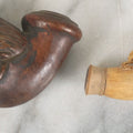 Lot 094 - Pair Of Vintage Carved Pipes With No Stems, Including Dog And Man With Mutton Chops