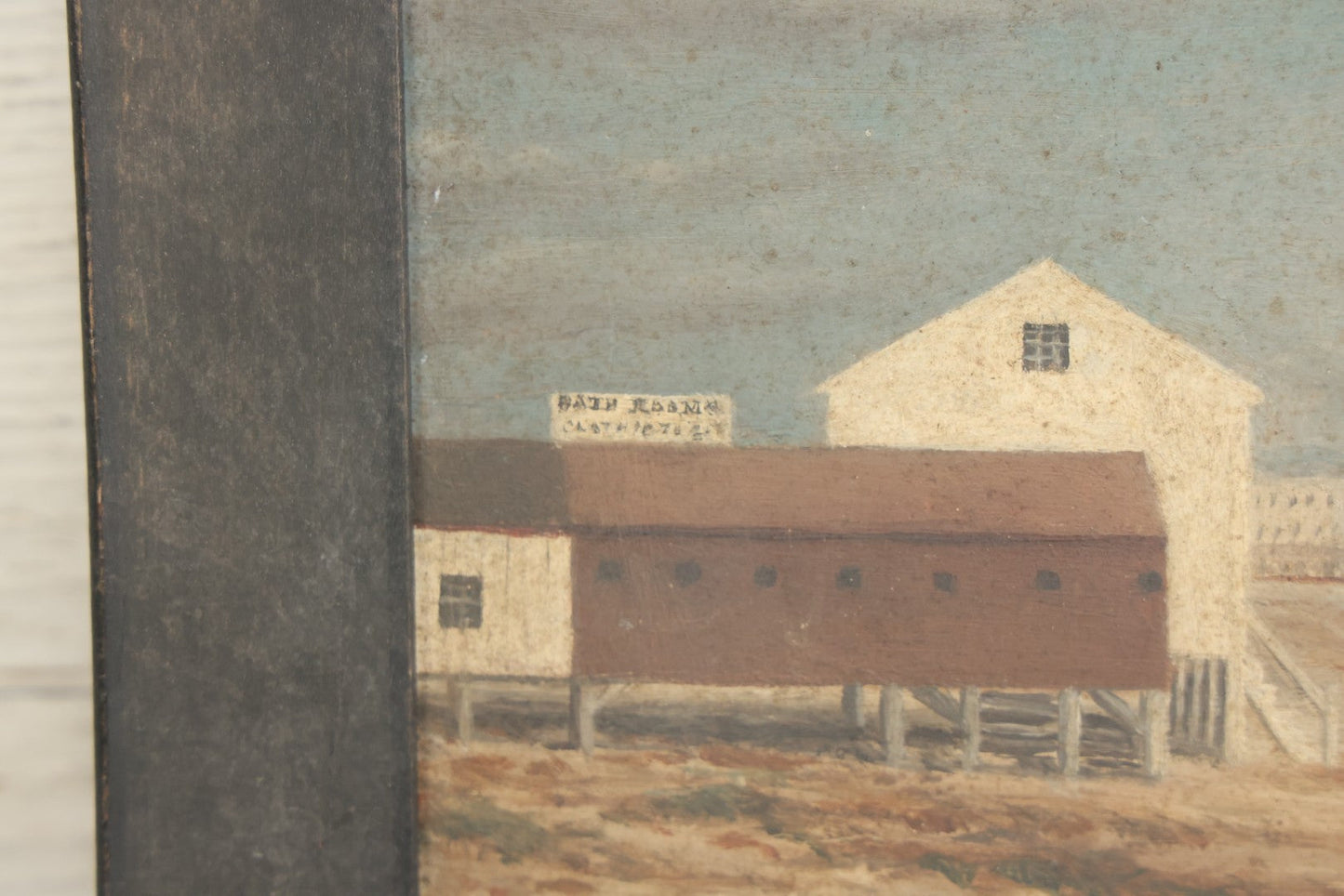 Lot 004 - Antique Painting On Board Of Revere Beach, Revere Massachusetts, Artist Signed D. Morrison, Dated 1876, In Frame, 14-1/2" x 11-1/2"
