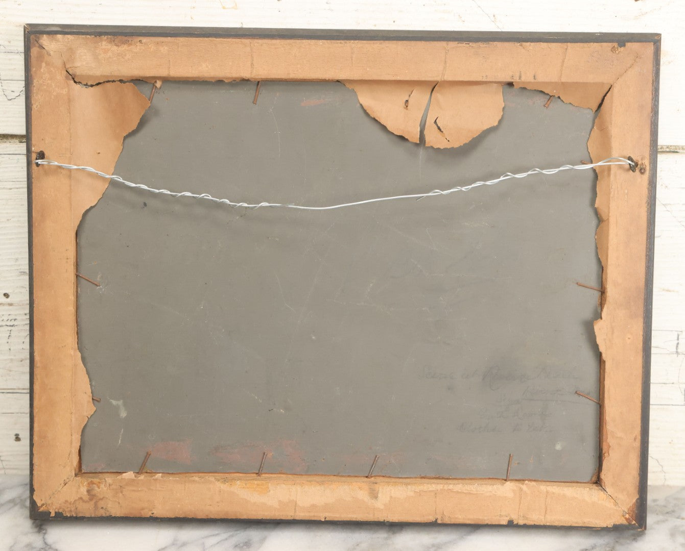 Lot 004 - Antique Painting On Board Of Revere Beach, Revere Massachusetts, Artist Signed D. Morrison, Dated 1876, In Frame, 14-1/2" x 11-1/2"