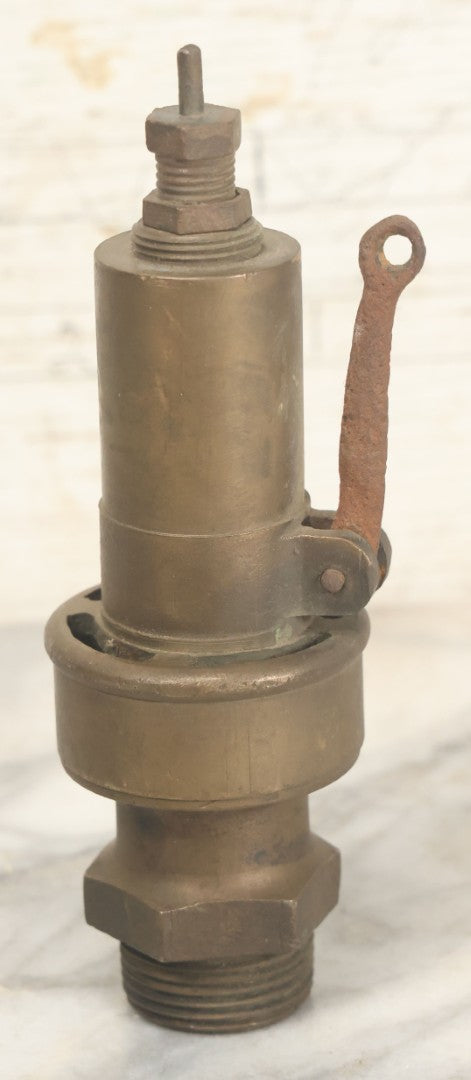 Lot 020 - Antique Brass Industrial Steam Whistle Fragment, By J.E. Lonergan & Co., Manufacturers, Philadelphia, After Lynde's Patent