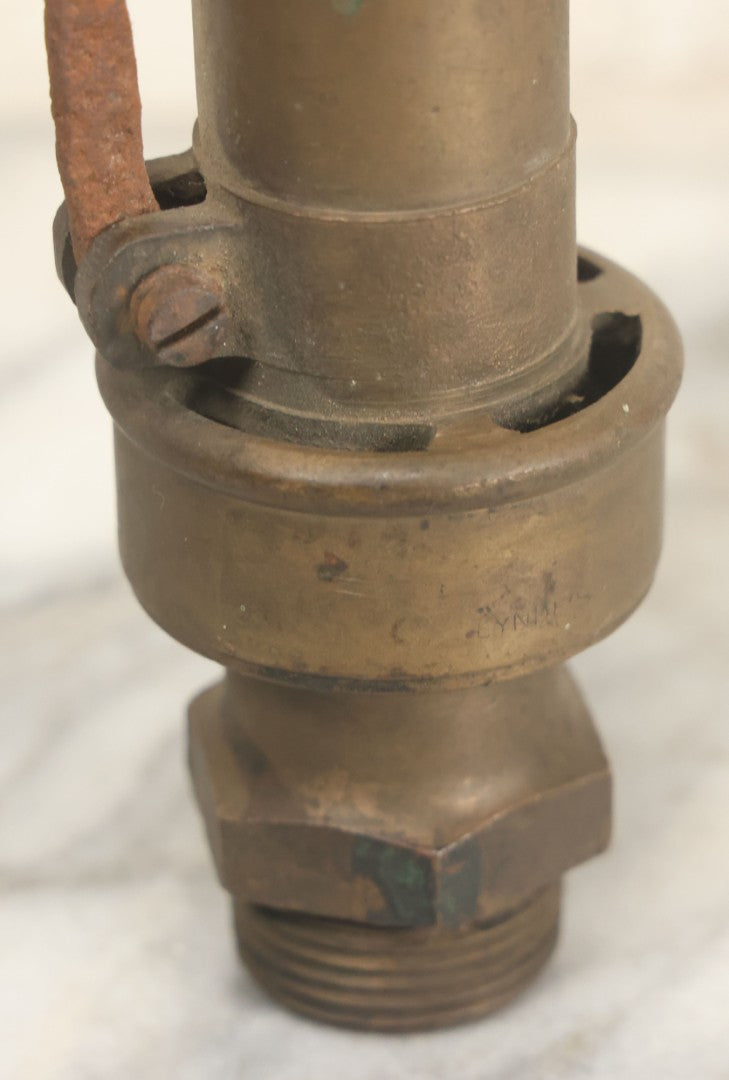 Lot 020 - Antique Brass Industrial Steam Whistle Fragment, By J.E. Lonergan & Co., Manufacturers, Philadelphia, After Lynde's Patent